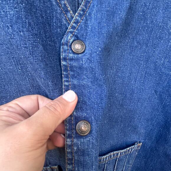 Vintage Levi's Womens Denim Western Vest Button Front Blue Sleeveless M - Picture 6 of 8